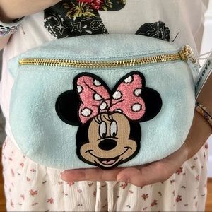 🆕 Stoney Clover Lane Blue Raspberry Terry Cloth Fanny with Minnie Mouse Patch